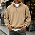 thumbnail image 2 of OIOLOYJM Sweatshirt for Men Vintage Quarter Zip Long Sleeve Collared Loose Fit Soft Pullover Shirts Vintage Big and Tall Winter Fashion Warm Comfortable Outfits, 2 of 5