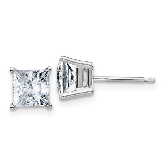 Auriga Fine Jewelry 14K White Gold 2.50ct. Moissanite Stud Earrings for Women (L- 0.24 inch, W- 0.24 inch)