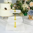 thumbnail image 3 of BalsaCircle White 3 Tiers Plastic 13" Cupcake Holder Square Dessert Stand, 3 of 8