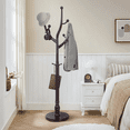 thumbnail image 4 of WOOW DEPOT Large Wood Coat Rack Heavy Duty Freestanding Clothes Hanger Stand w/ Stable Base & 8 Tree Branch Hooks for Entryway Hallway Bedroom, 4 of 11