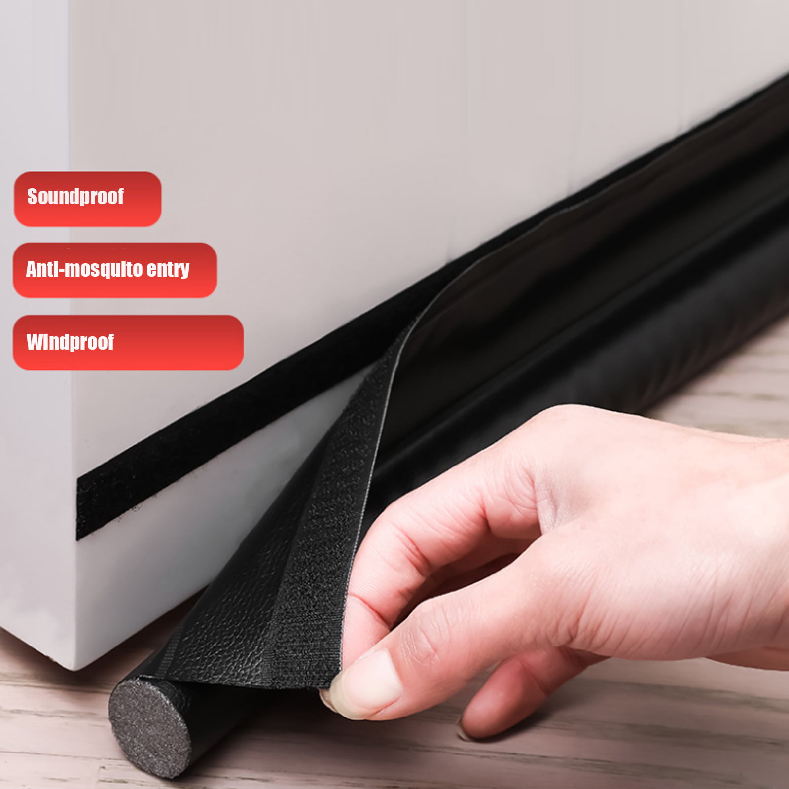 Wustrious 1pcs Door Seam Bottom Seal Door Draft Stopper Soundproof Dust-Proof Strip Draft Excluder Noise and Fumes Stopper 95cm