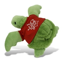 DolliBu I LOVE YOU Green Sea Turtle Plush- Cute Sea Turtle Plush Stuffed Animal with I Love You Red Shirt For Valentine, Anniversary, Romantic Date, Boyfriend, or Girlfriend Gift - 8 inches