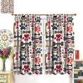 thumbnail image 3 of Dog Bohemia Curtains Boho Cartoon Dog Bone Dog Paw Prints Children''s Room Decor Rod Pocket Blackout Window Treatment for Kids Girls Bedroom Kitchen Decor Art Printed Window Drapes 52x84in, 3 of 6