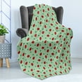 thumbnail image 4 of Ladybugs Soft Flannel Fleece Throw Blanket, Traditional Polka Dots Background Abstract Ladybug Insects Fun Design, Cozy Plush for Indoor and Outdoor Use, 70" x 90", Green Red Black, by Ambesonne, 4 of 5