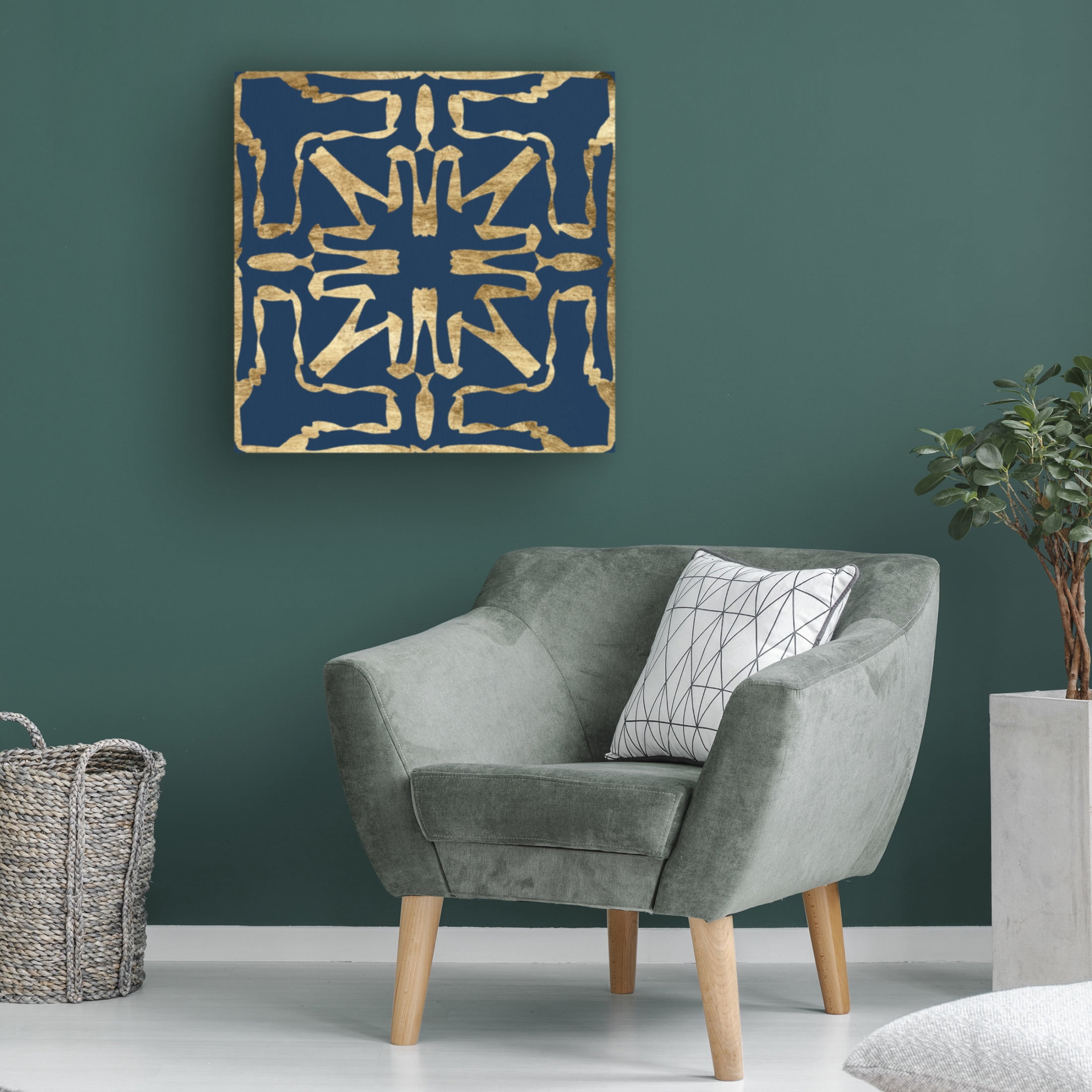Trademark Fine Art Alonzo Saunders  Motif on Blue VII Canvas Wall Art
