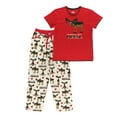 thumbnail image 3 of Lazy One Women's Pajama Set, Short Sleeves with Cute Prints, Relaxed Fit, Light Chocolate Moose, 3 of 7