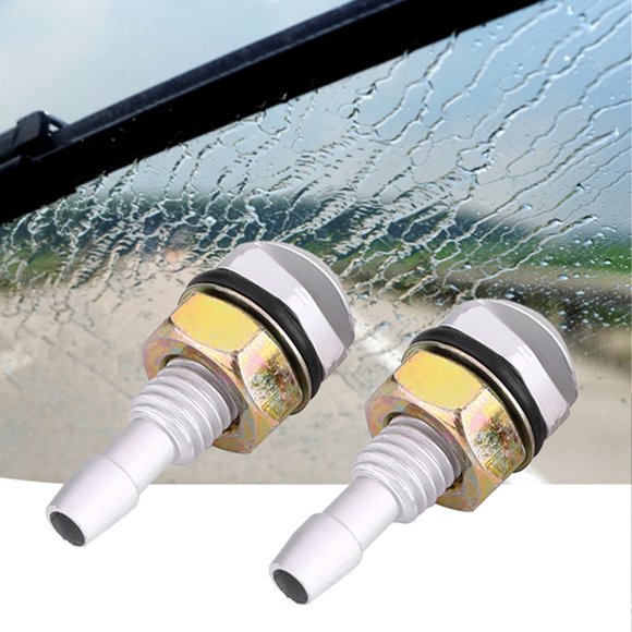 Universal Aluminum Alloy Car Front Windshield Sprayer Washer Nozzle 2pcs for Auto Quick Installation