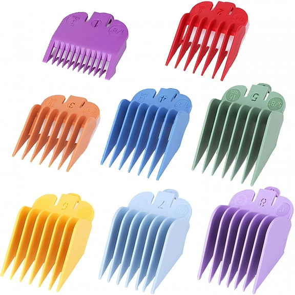 FACEGA 8 Pcs Professional Colorful Hair Clipper Combs Guards Cutting Guides Set 1/8 to 1
