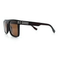 thumbnail image 2 of Polarized Mens Flat Top Horn Rim Plastic Rectangle Mogul Sunglasses All Brown, 2 of 7