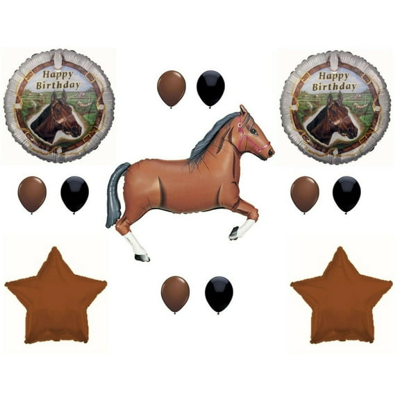 Brown Horse Cowboy Western Birthday Party balloons decorations supplies