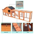 thumbnail image 4 of Pefilos 111.5" Outdoor Chicken Coop Poultry Cage, Large 2-Story Wood Rabbit Hutch for Backyard, Hen House with Nesting Box, Waterproof UV Panel, Orange, 4 of 7