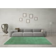 thumbnail image 3 of Ahgly Company Machine Washable Indoor Square Abstract Turquoise Blue Contemporary Area Rugs, 8' Square, 3 of 4