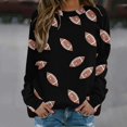 thumbnail image 2 of Bovemsi Sweatshirt for Women Sequin Football Rugby Graphic Print Sunday Casual Long Sleeve Crewneck 2025 Fall Pullover Fall Sweatshirts, 2 of 4
