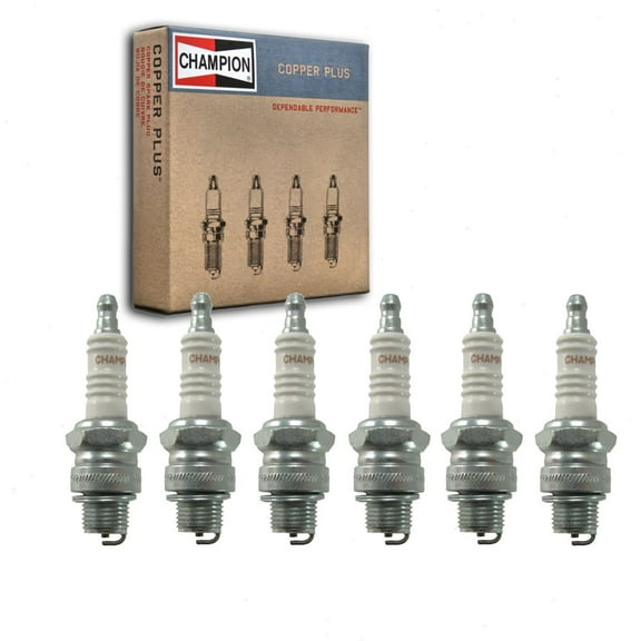 6 pc Champion 587 Copper Plus Spark Plugs for 14L4 14RL4 AL5X ARL5 ATL4 C43L CR43L H8C R43L W16LS Ignition Wire Secondary