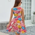 thumbnail image 6 of Pastel Rainbow Lollipop Sleeveless Dress Women Summer Evening Dresses Ladies Sundress, 6 of 7