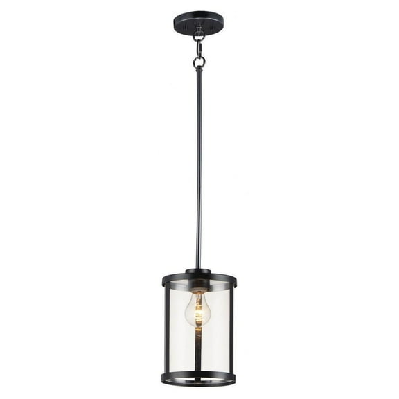 1 Light Mini Pendant-11.25 inches Tall and 6.75 inches Wide-Black Finish Bailey Street Home 93-Bel-4601379