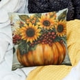 thumbnail image 2 of BCIIG Fall Throw Pillow Covers   Pumpkin Sunflower Leaves Autumn Season Farmhouse Decorative Pillow Cases for Sofa Bed Couch Harvest Thanksgiving Day Outdoor Home Decor 12x12in, 2 of 5