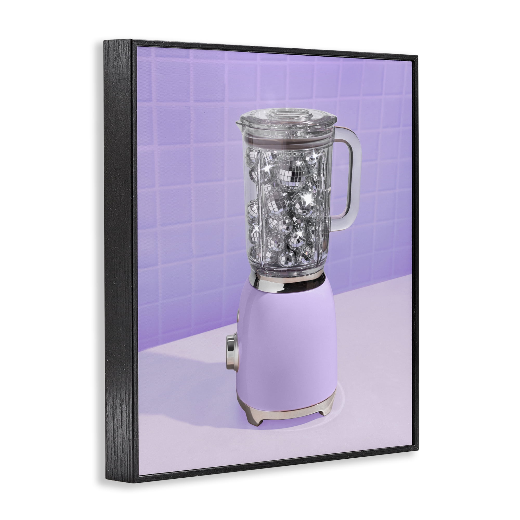 Stupell Industries Disco Drink Blender over Purple Black Framed Giclee Art, design by LISH Creative