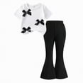 thumbnail image 4 of HCNTES Toddler Baby Girl Summer Clothes Ribbed Knit Cotton Cute Summer Outfits Short Sleeves 2 Pieces Shorts Set, 4 of 4