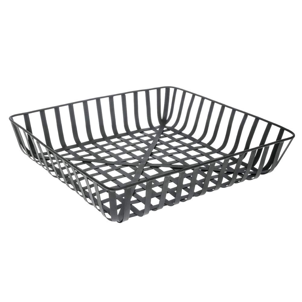 HUBERT Square Black Metal Tobacco Basket - 18"L x 18"W x 3 5/8"H