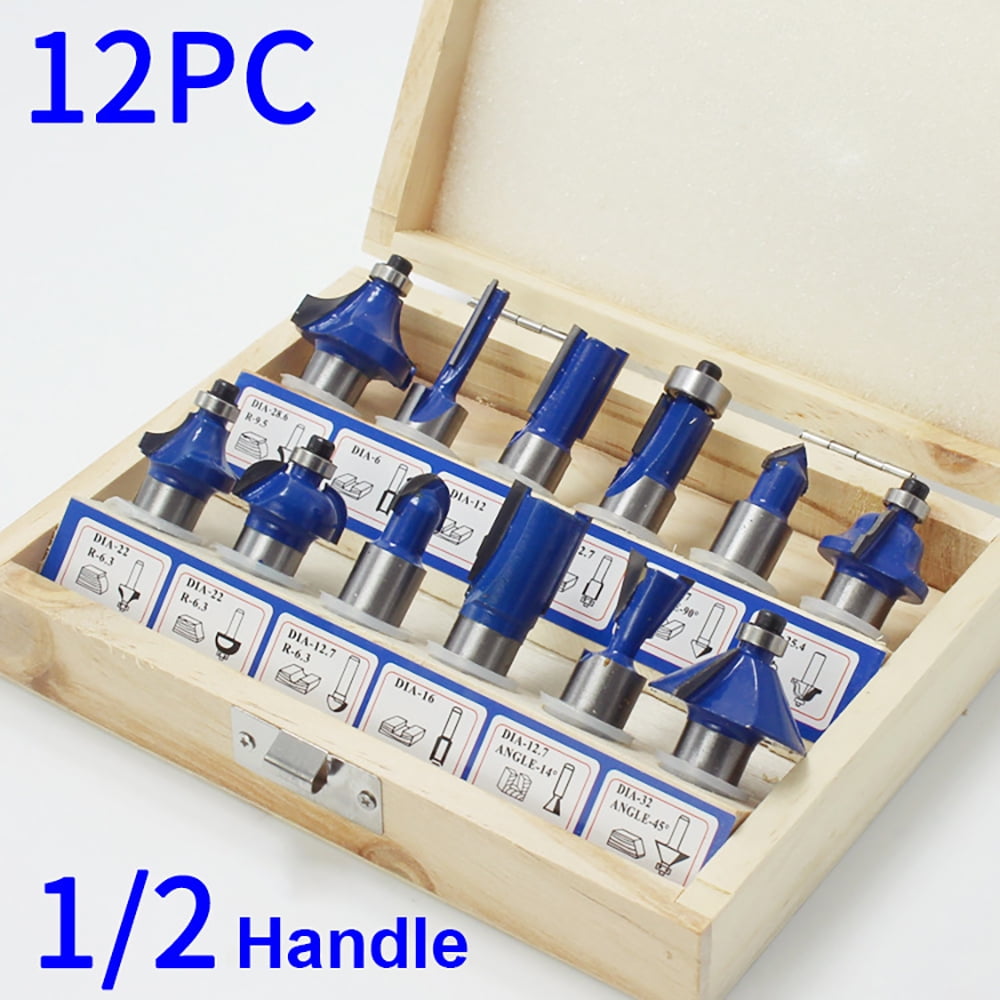 Details about   15PC  Shank Milling Cutter Drill Bit Router Bits For Woodworking Tools With Case 