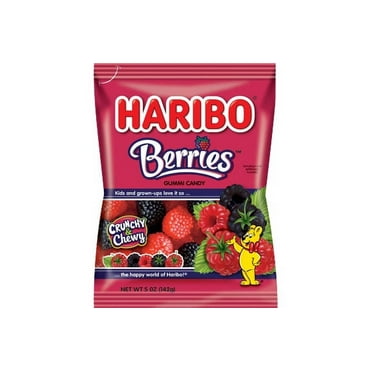 Haribo Raspberries Gummi Candy, 5 Oz.