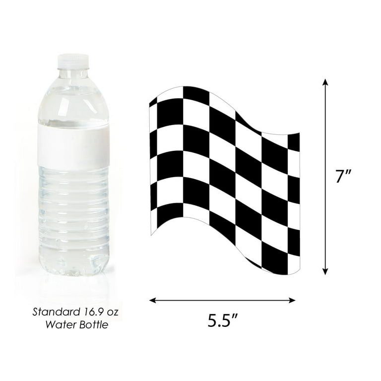 Checkered Flag - Racing - Race Car' Water Bottle