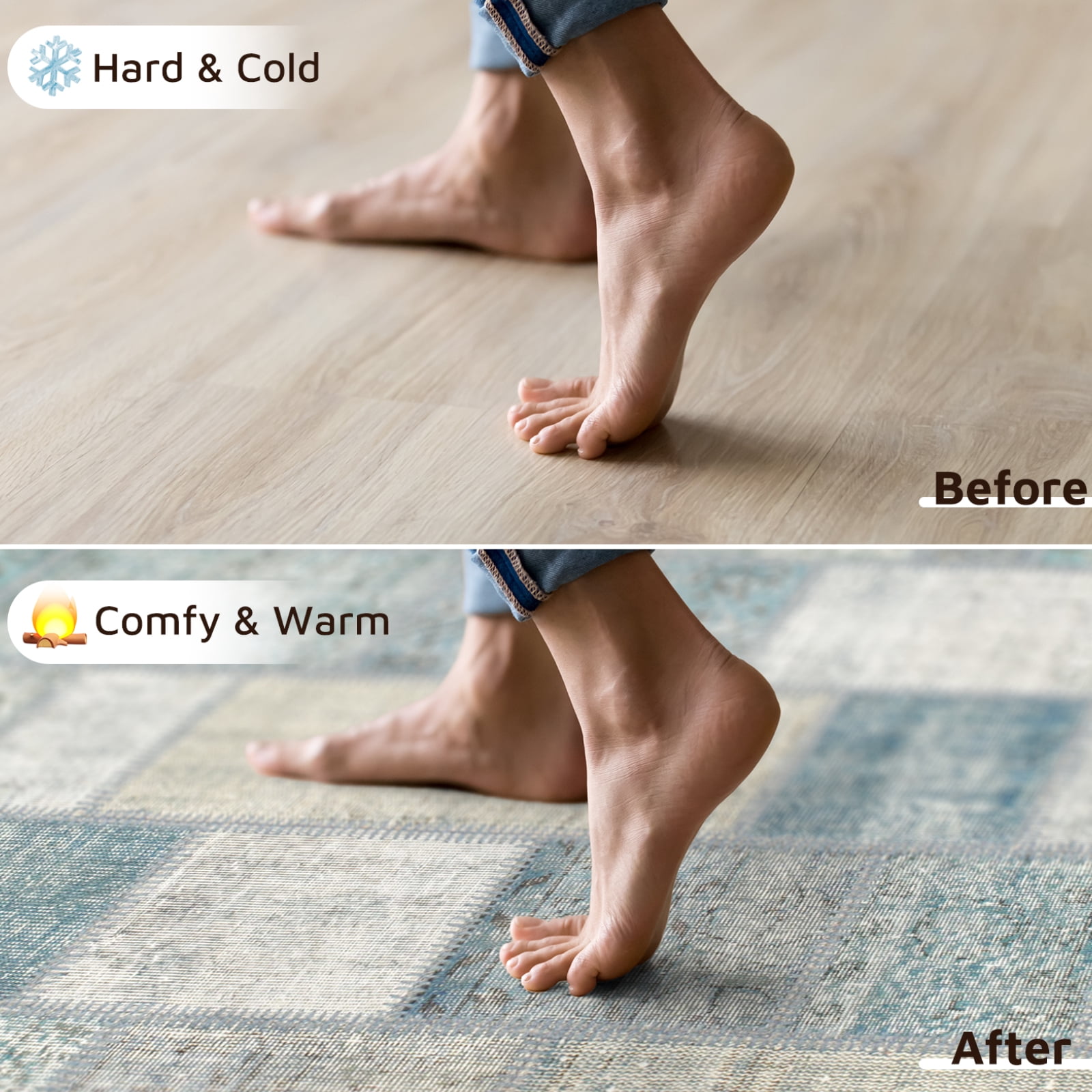 Cozylore 8'x10' Area Rugs for Living Room Modern Rug Soft Low Pile Non Slip Carpet Machine Washable Indoor Rug for Bedroom Dining Room, Blue