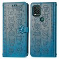 thumbnail image 2 of Funda de poliuretano con relieve de perro y gato para Motorola Moto G Stylus 5g, color azul, 2 of 5