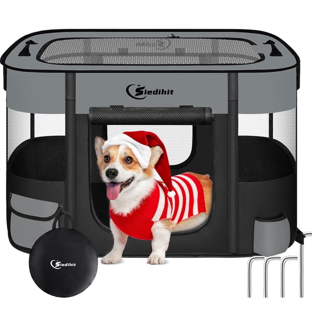 Corral para Mascotas Siedihit Portátil para Perros y Gatos para Uso Interior y Exterior