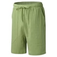 thumbnail image 5 of HCNTES Mens Cotton Linen Shorts Summer Beach Shorts Lightweight, Breathable, Soft(Green,L), 5 of 8