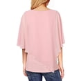 thumbnail image 2 of SAYOO Blusas de gasa fluidas para mujer, blusas de cuello redondo sueltas de color sólido informales de doble capa SAYOO Moda, 2 of 5