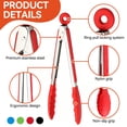 thumbnail image 3 of 4Pcs 8inch Kitchen Tongs Set, Stainless Steel Serving Tongs for Cooking, Metal Food Tongs Colorful Barbecue Tongs with Non-Slip Grip for Grilling, Serving, Salad and BBQ, 3 of 7