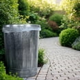 thumbnail image 4 of Plexon Metal Trash Can with Lid Outdoor 31 Gallon Galvanized Trash Can with Lid and Handles Round Silver, 4 of 9