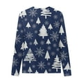 thumbnail image 5 of IROINNID Christmas Long Sleeve Shirts for Women Crewneck Holiday Shirt Printed Casual Loose Fit Pullover Classic Tops,Navy, 5 of 5