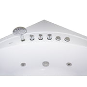 EAGO AM200 5' Rounded Modern Double Seat Corner Whirlpool Bath Tub with Fixtures