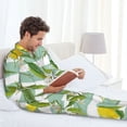 thumbnail image 6 of Susaid Lemon Print Men's Long Sleeve Pajama Set, Two-Piece Button-Down Loungewear PJs Set, Comfortable Sleepwear for Relaxation-Medium, 6 of 7