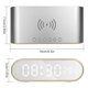 thumbnail image 5 of Muyoka Reloj despertador digital Reloj de mesa LED con espejo de 6,3 pulgadas con carga inalámbrica de 15 W Luz nocturna regulable Alarma doble Snooze Termómetro interior para dormitorio Oficina Dormi Muyoka Hogar, 5 of 7