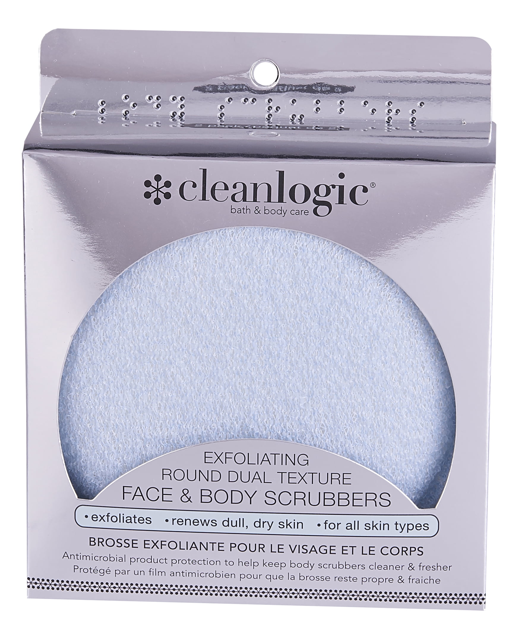(Pack of 2) Cleanlogic Exfoliating Round Duel Texture Face & Body