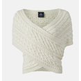 thumbnail image 4 of Aran Crossover Wrap 100% Premium Merino Wool Cable Sweater Made in Ireland, 4 of 5