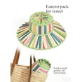 thumbnail image 5 of Women's Lorna Murray Hat, Straw Reversible Pleated Sun Hat, Wide Brim Foldable Casual Outdoor Beach Sun Hat for Summer (E), 5 of 14