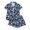 C-Blue28, variant on DHFJKG Halloween Pajamas Women Set Skull Print Button Down 2 Piece Pjs Short Sleeve Loungewear Set