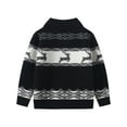 thumbnail image 3 of Fdqin Boys Christmas Sweater Cardigan Girls Reindeer Snowflake Collared Knitted Sweaters Kids Button Down Ugly Christmas Cardigans Black 9-10 Years, 3 of 11