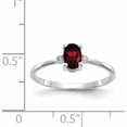 thumbnail image 6 of 10K White Gold Polished Geniune Diamond & Garnet Birthstone Ring (Size 6) Made In India 10xbr214, 6 of 6