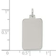 thumbnail image 2 of Beautiful Sterling Silver Rhod.-plated Eng. Rect. Polish Front/Satin Back Disc Charm, 2 of 2