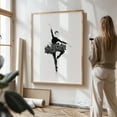 thumbnail image 3 of Floral dance - Illustration Black and White Floral Modern Art Minimalist Unframed Wall Art Print 24 x 36 inches, 3 of 16
