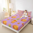 thumbnail image 3 of Erosebridal Cute Animals Capybara Bed Sheets For Capybara Lovers,Orange Flowers Blossom King Sheets For Kids 4-Piece, 3 of 6