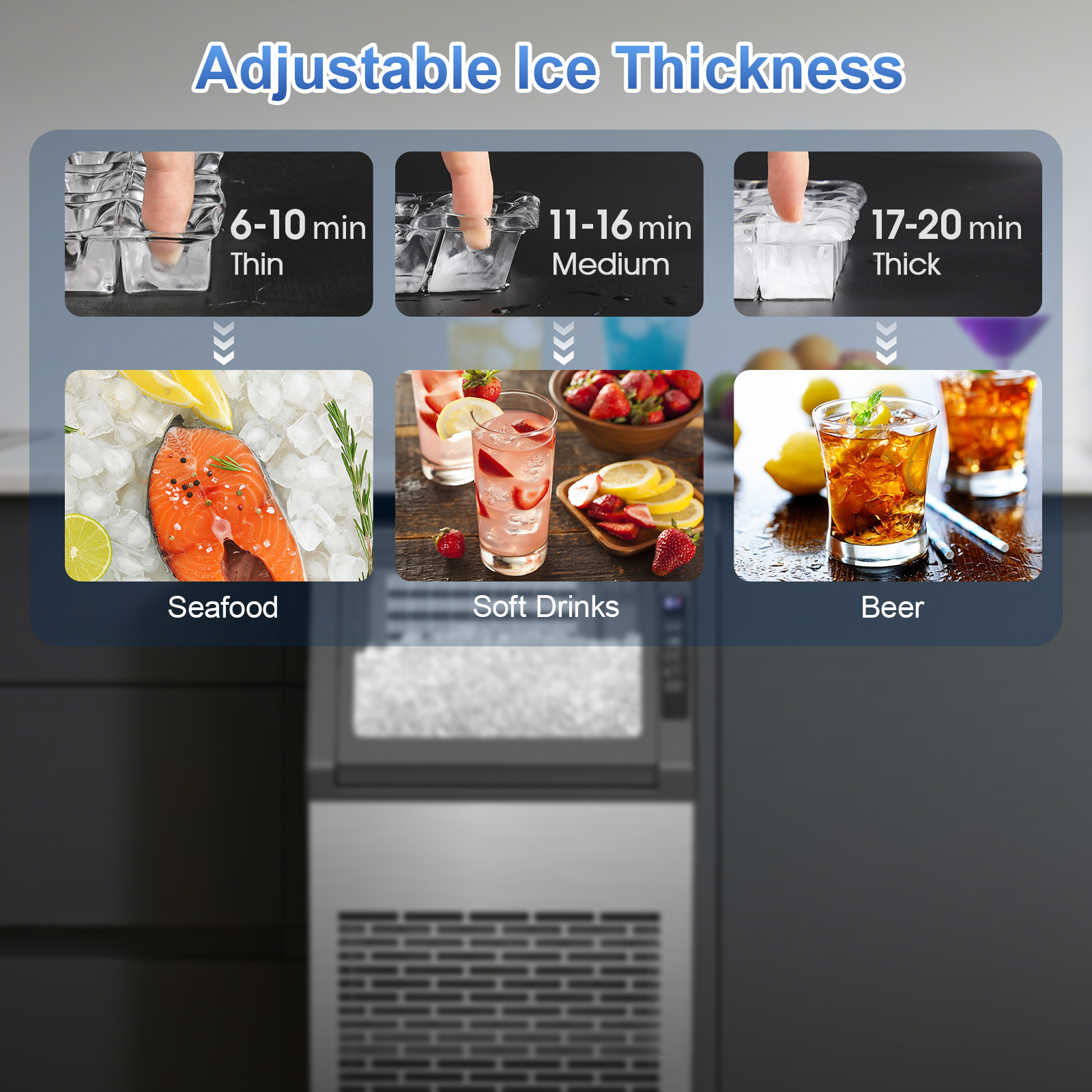 KNDKO 80Lbs/24H Commercial Ice Maker Machine With 22Lbs Ice Storage Capacity, Stainless Steel Ice Machine for Home/Bar/Restaurant