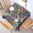 thumbnail image 2 of Pioneer Flower Floral Print Pattern Square Tablecloth,Waterproof Square Table Cover,Wipeable Spillproof Washable Table Cover for Home Kitchen Party Decor 52"x52"(132x132cm), 2 of 6