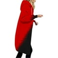 thumbnail image 5 of Womens Long Length Hoodies Fashion Colorblock Hooded Sweatshirts Zip Up Long Sleeve Cardigan Pockets Drawstring Coat Oversize Warmth Jackets, 5 of 5